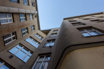 Low angle view of building against clear sky