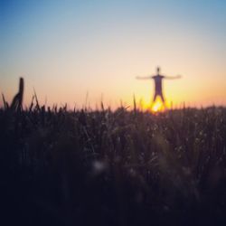 Scenic view of landscape at sunset