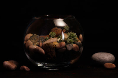 Close-up of fruits in bowl on table