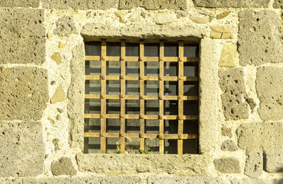 Close-up of window on wall
