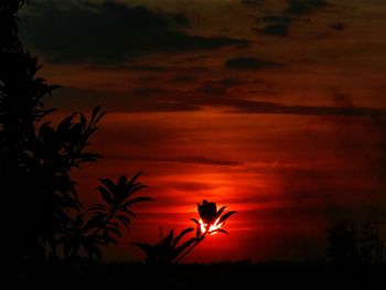 Scenic view of dramatic sky at sunset