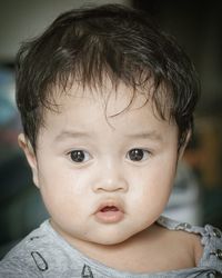 Close-up portrait of cute baby