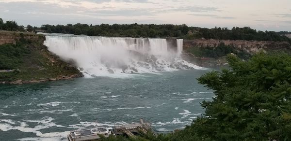 Scenic view of waterfall