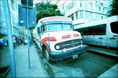 View of cars on city street