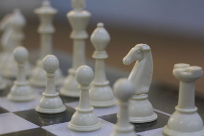 Close-up of chess pieces