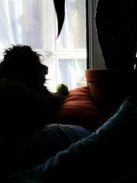 Man relaxing on bed at home