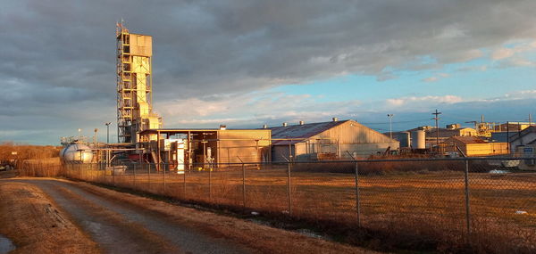 View of factory against sky