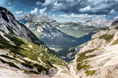 Scenic view of mountains against sky