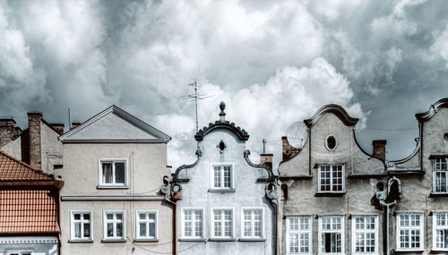 Low angle view of residential building against sky