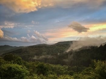 Scenic view of land against sky