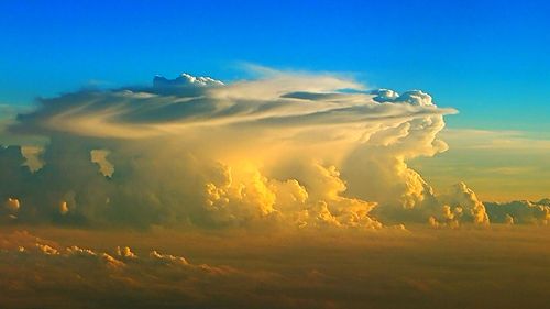 Scenic view of landscape against sky during sunset