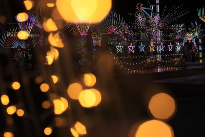 Illuminated city at night