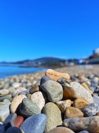 Scenic view of sea against blue sky