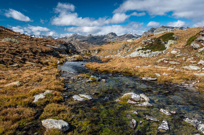 Scenic view of mountains against sky