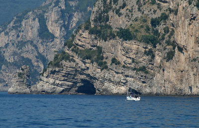 Scenic view of sea and rocks