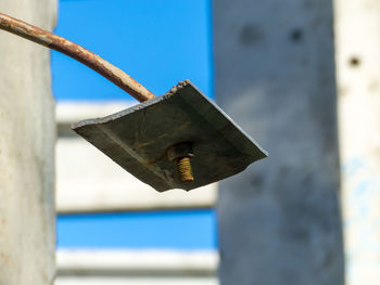 Low angle view of built structure against blue sky