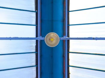 Close-up of blue ceiling