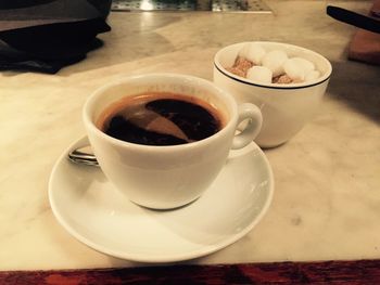 Close-up of coffee on table