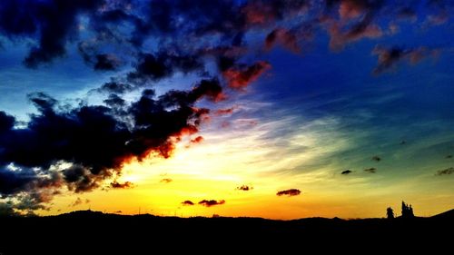 Silhouette of landscape at sunset