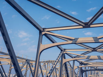 Low angle view of bridge against sky