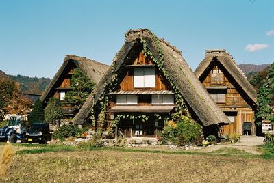 Traditional gassho-zukuri farmhouses at shirakawago village.