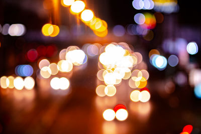 Defocused image of illuminated lights