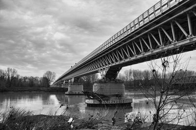 Bridge over river against sky