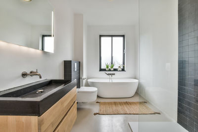 Interior of modern bathroom