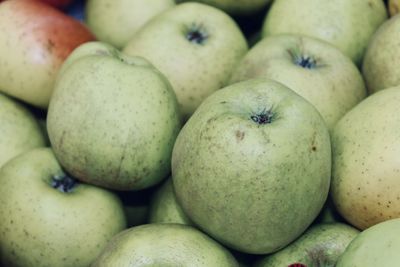 Full frame shot of apples for sale in market