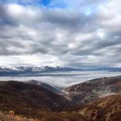 Scenic view of mountains against sky