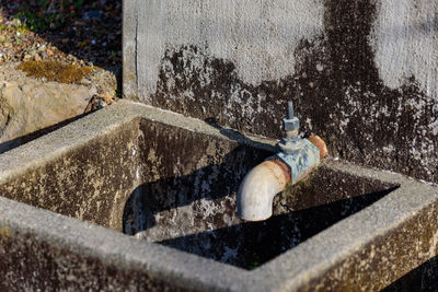Construction site against wall