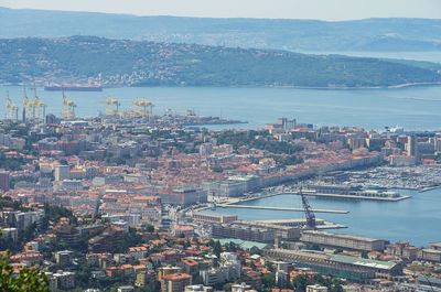 High angle view of city