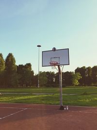 Basketball hoop against sky