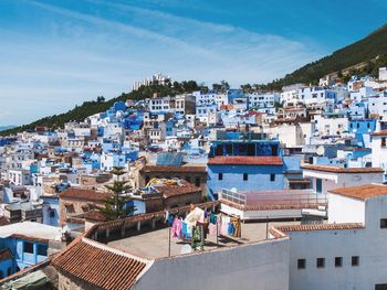 High angle shot of townscape