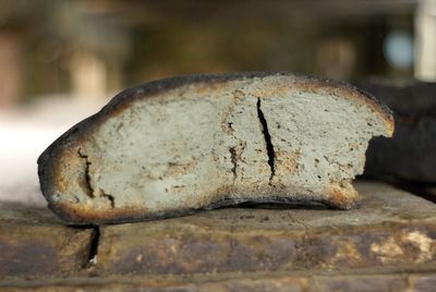 Close-up view of loaf of bread