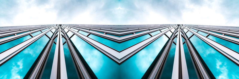 Low angle view of modern building against sky