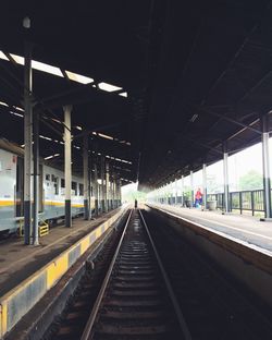Train on railroad station platform
