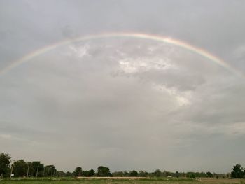 Scenic view of rainbow against sky