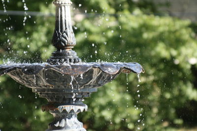 Close-up of water falling from fountain