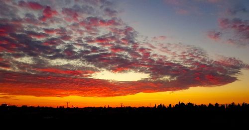 Scenic view of dramatic sky during sunset