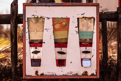 Close-up of old rusty metal