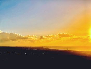 Scenic view of sunset over sea