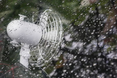 Close-up of raindrops on glass