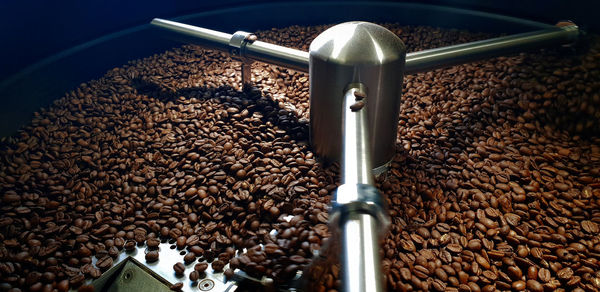 High angle view of coffee beans