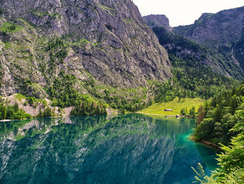 Scenic view of lake and mountains