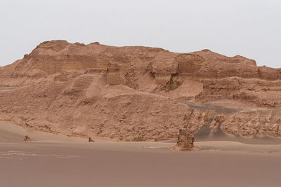 The formation of kaluts or sand stones or yardang in dasht e lut or sahara desert, iran. 