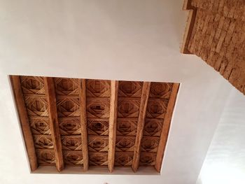 High angle view of wooden wall
