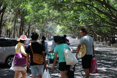 Tourists in park