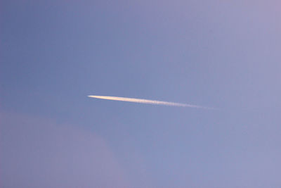 Low angle view of vapor trail in sky