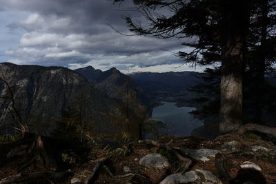 Scenic view of mountains against sky